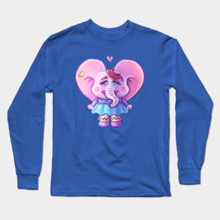 Lovely Elephant Fila Long Sleeve T-Shirt